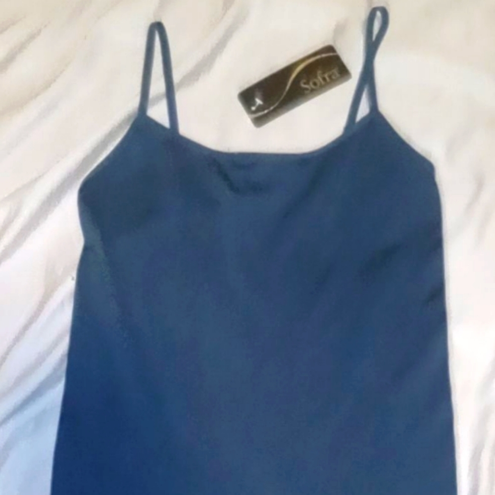 Sofra brand Navy Blue Spaghetti Strap Tank Top
